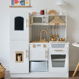 Gerçekçi işık ve ses çocuklar yürümeye başlayan ahşap oyun için pişirme seti Pretend mutfak oyuncak çocuk Boys & Girls için - Product Image 2