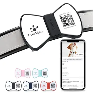 PawView علامة حيوانات أليفة رمز QR ذكي NFC مخصص من السيليكون للبيع بالجملة علامة هوائية مخصصة للكلاب علامة تعريف حيوانات أليفة