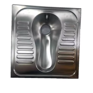 Cuvette de toilette moderne et confortable en acier inoxydable pour s'accroupir pour le nettoyage de la salle de bain - Product Image 1