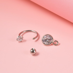 Goth Punk en acier inoxydable <span class=keywords><strong>squelette</strong></span> crâne CZ Dangle lèvres Piercing pour femmes homme Helix Labret C forme boucle d'oreille Cartilage - Product Image 5