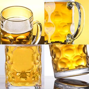 Promotional Clear Plastic AS/PS Tumbler Beer <b>Mugs</b> 1000/500ml Modern Sustainable <b>Reusable</b> Customized Color Handle Party - Product Image 3