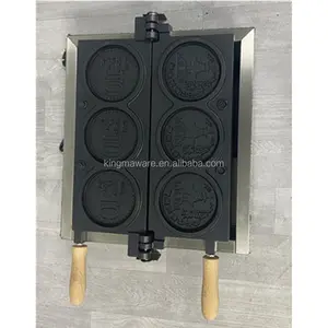 Snack máy thương mại mới đến 3 cái đồng xu Waffle maker Máy vòng hình dạng Waffle máy để bán