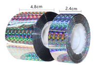 Cinta reflectante holográfica para ahuyentar aves, calcomanías disuasorias para detener aves de acercarse a ventanas, adhesivo reflectante.