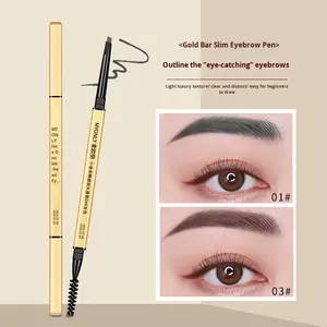 Crayon à sourcils double embout MYONLY Small Gold Bar : pointe triangulaire ultra-fine, waterproof, longue tenue et naturel. - Product Image 3