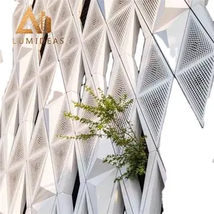 Système de mur en aluminium décoratif commercial Panneaux muraux perforés Façade extérieure de bâtiment en métal