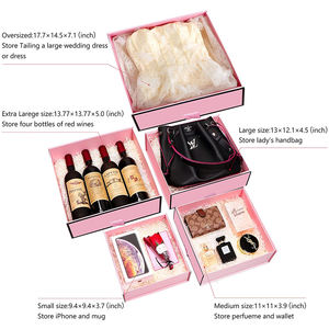 Caja de cartón de regalo con estampado Floral romántico, tapa magnética, caja de papel de regalo plegable de papel artesanal con cinta - Product Image 4