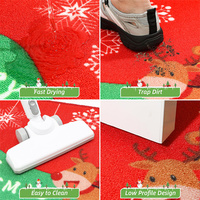Tapis d'entrée antidérapant attrape-saleté Père Noël, décorations de Noël d'intérieur, tapis de porte lavable pour porche avant