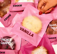 Sacs d'emballage pour brownies imprimés sur mesure, sacs en mylar pour biscuits glacés, sacs alimentaires de qualité alimentaire pour beignets, collations, gâteaux, sacs à fermeture thermique pour biscuits
