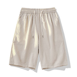 กางเกงผ้าแจ็คการ์ดโจ๊กเกอร์แบบเรียบง่ายสำหรับผู้ชายโลโก้ออกแบบได้ตามต้องการใส่สบายแฟชั่นลำลองผ้ายืดรัดเอวสุดเท่สำหรับฤดูร้อน - Product Image 1