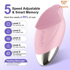 แปรงทำความสะอาดผิวหน้าแบบชาร์จไฟได้ PAKISS กันน้ำ - อุปกรณ์ดูแลผิวพกพาสำหรับขัดผิวหน้าและผลัดเซลล์ผิวอย่างอ่อนโยนทุกวัน - Product Image 3