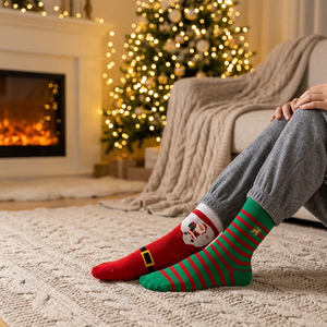<span class=keywords><strong>Calcetines</strong></span> Navideños de Algodón Jacquard 200N al por Mayor, 4 Estilos: Santa, <span class=keywords><strong>Grinch</strong></span>, Muñeco de Nieve, Árbol, <span class=keywords><strong>Calcetines</strong></span> Navideños Novedosos para Adultos - Product Image 5