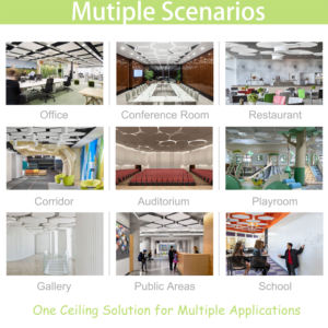 Plafonds acoustiques suspendus Qinsound, nuages, baffles, bibliothèque créative, insonorisation décorative pour hôtel, centre commercial, <span class=keywords><strong>maternelle</strong></span> - Product Image 3