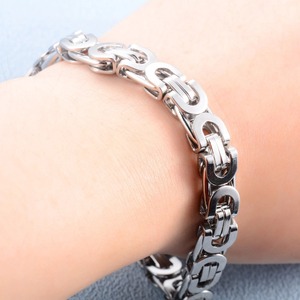 Pulsera de Cadena Bizantina de Acero Inoxidable Gruesa de 8.5mm para Hombre, Cadena de Mano Pesada, Estilo Hip Hop Rock Punk, Joyería Metálica para Hombre - Product Image 5