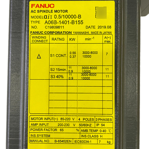 Motor de Husillo AC FANUC A06B-1401-B155 Probado para CNC PLC - Product Image 3