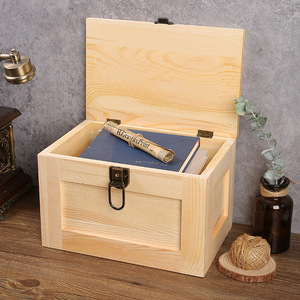 Boîte de rangement en bois massif Master Gu avec serrure pour enfants, organisateur de bureau à domicile, couleur bois naturel 5070 - Product Image 3