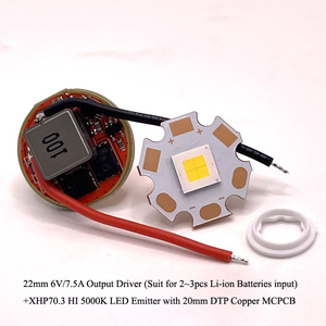 22mm 6V 7.5A đầu ra bảng điều khiển cho xhp70.3 Hi + Công suất cao xhp70.3 HI <span class=keywords><strong>LED</strong></span> Emitter với 20mm DTP Đồng <span class=keywords><strong>mcpcb</strong></span> Đèn pin tự làm - Product Image 4