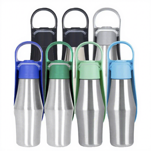 Waterproof Stainless Steel <b>Dog</b> Water Bottle for Travel, Portable 14oz Insulated Pet Drink Cup with Leak Proof <b>Button</b> for Outdoor - Product Image 2