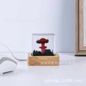 Lámpara Nocturna LED USB Cuadrada con Diseño de Nube de Explosión de Bomba Atómica de Resina, Control Táctil, Multicolor, Decorativa, Regalo - Product Image 2