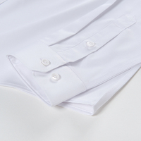Kemeja Pria Profesional Bahan Bernapas Pewarna Benang Anti Kusut Gaya Korea Putih Polos Lengan Panjang Slim-Fit Kancing Satu Baris untuk Bisnis