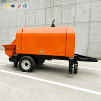 Pompe à béton diesel mobile efficace pour petits projets, montée sur remorque, machine de livraison de ciment sur roues