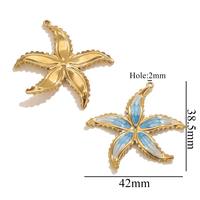 Mode nouveau acier inoxydable breloques 18K PVD plaqué or coquille émail brillant perle mignon étanche bijoux accessoires pendentifs