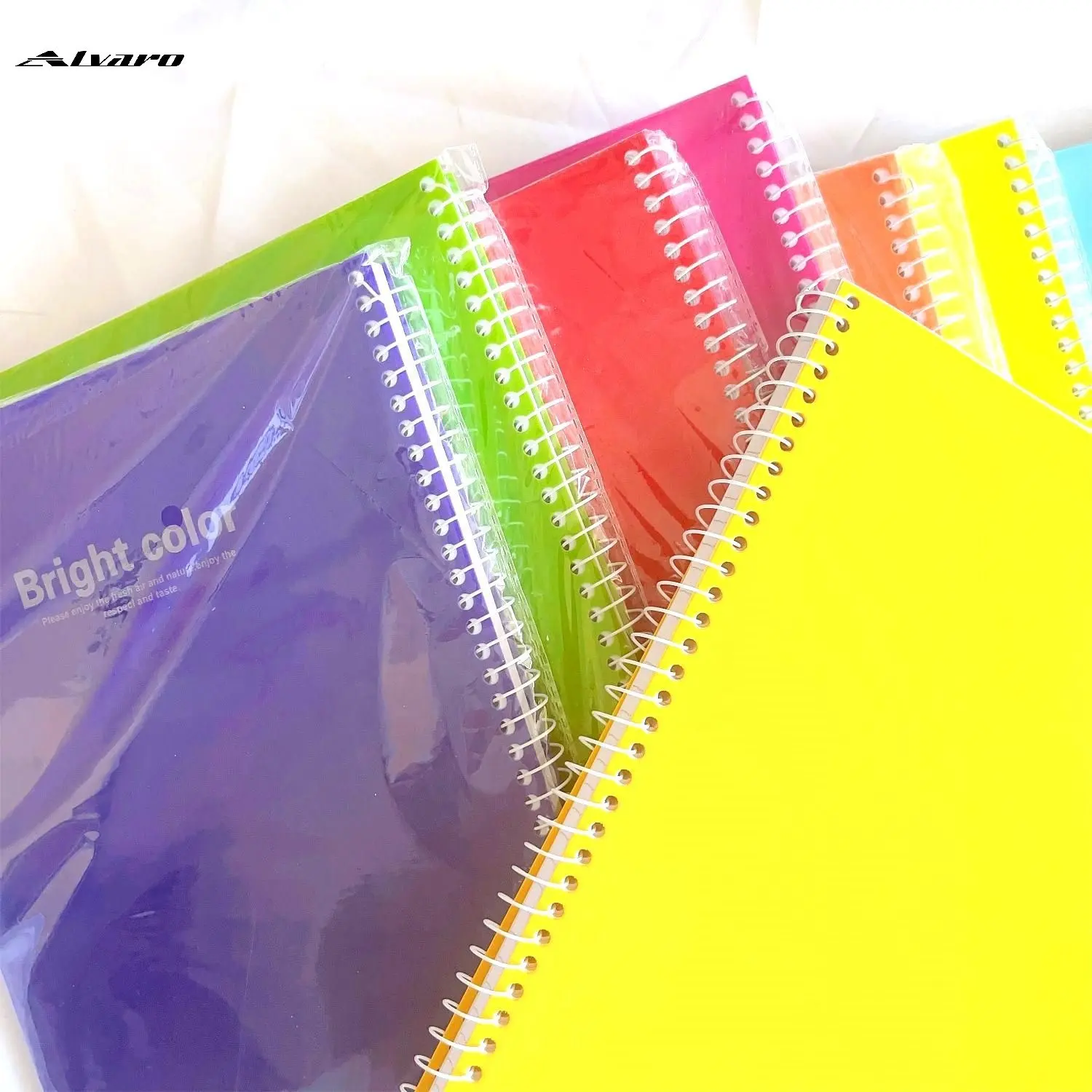Hot Selling China Manufactured Office Business School Studie Dagelijks Gebruik A4 Size Pp Cover Felle Kleur Spiraal Notebook