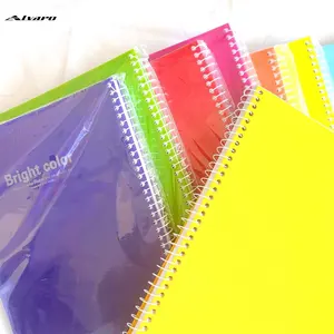 Hot selling China Manufactured Office business School study daily use A4 size PP cover Bright color spiral notebook