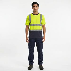 Camisetas de Seguridad de Alta Visibilidad con Logotipo Personalizado para Adultos, Camiseta de Seguridad con Cinta Reflectante para Correr - Product Image 1