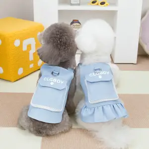 2024 nueva ropa para mascotas mochila perro niña princesa falda vestido niño camisa ropa para amantes de los perros