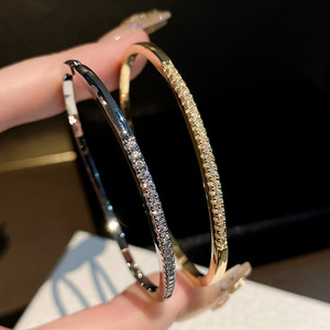 Geometric <b>Copper</b> Alloy <b>Bracelet</b> Gold Silver Micro Insert Women's Jewelry Gift - Product Image 2