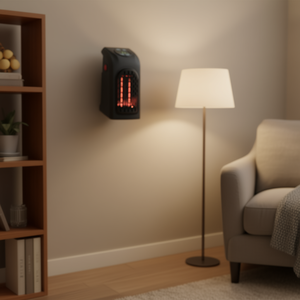 Chauffage mural électrique miniature Myrva 1500W, commande numérique, élément chauffant PTC, jusqu'à 249 pieds de portée, à brancher sur prise murale - Product Image 2