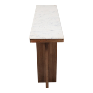 Consolle moderna con struttura in legno e piano in marmo per ingresso o soggiorno - Product Image 5