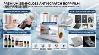 Film de lamination BOPP transparent semi-mat anti-rayures traité Corona de qualité alimentaire, 15 microns, pour l'emballage des bougies, vente chaude