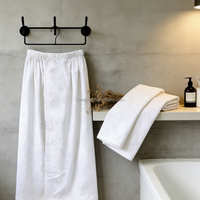 Serviette de bain en coton éponge 100% avec logo et couleur personnalisés Lumi, antidérapante, jupe de bain réglable, pour la douche, l'hôtel