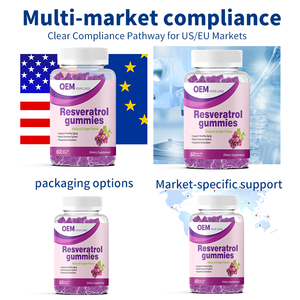 Complément de resvératrol en marque privée OEM/ODM, anti-âge, gommes 100% végétales, conformes aux normes européennes, étiquetage et emballage personnalisés - Product Image 5