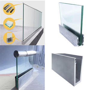 Balustrade en verre avec canal de base en <span class=keywords><strong>U</strong></span> en acier inoxydable et aluminium - Product Image 3