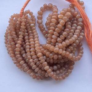 Perles Rondelles Lisses en Pierre de Lune Pêche Naturelle 6mm 8mm 10mm pour Création de Bijoux Qualité AAA Certifiées IGI - Product Image 1