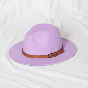 Chapeau Fedora en laine rétro direct d'usine avec design plat de couleur unie à large bord pour un usage quotidien ou des chapeaux de <span class=keywords><strong>cowboy</strong></span> de voyage - Product Image 5