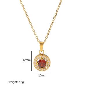Solitaire Pendant <b>Necklace</b> 18K Gold <b>Ruby</b> Bezel Setting Heart Geometric Everyday Wear - Product Image 5
