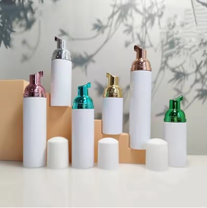 White Matte PP Airless Foam Pump <b>Bottles</b> 30ml 50ml 60ml 70ml 80ml 100ml Cosmetic Cylinder with Colorful Caps - Product Image 4