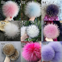Pompons en fourrure de raton laveur personnalisés en gros pour chapeaux, écharpes, gants et accessoires – Garniture en fourrure naturelle (brun, gris, noir, blanc) en vrac