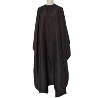 Cape de coiffure personnalisée noire, imperméable, légère, confortable et élastique pour femmes, en polyester, pour salon de beauté