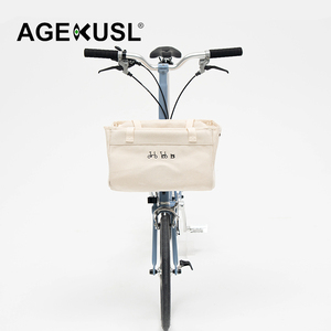 AGEKUSL Canvas Vintage Front Basket Bag Ciclismo Bike Rack Pack Carrier Fit para <span class=keywords><strong>Brompton</strong></span> 3Sixty Bicicleta plegable - Product Image 6