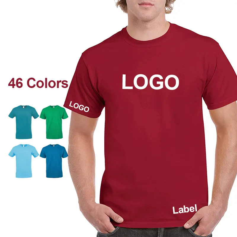 JALOFUN-Camiseta de algodón con cuello redondo para hombre, camiseta lisa con impresión personalizada de diseñador, 100% algodón, a granel
