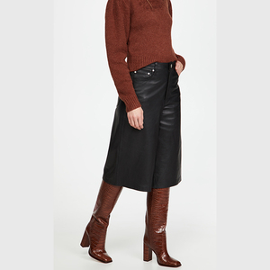 גבירותיי אתחול הברך גבוהה שמלת נעלי עור אמיתי בלוק העקב מגפיים - Product Image 2