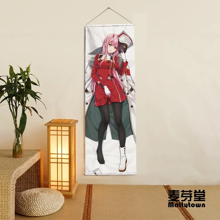 2021Anime cute tapestry wall scroll custom printed fabric poster sexy DARLING in the FRANXX ZERO TWO