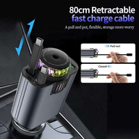 Chargeur de voiture ultime 5-en-1 : Type-C rétractable/Aromathérapie/Lumière de nuit étoilée & Recharge pour iPhone et Android