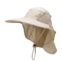 Sombrero para Bebés para Deportes al Aire Libre y Recolección de Té, Primavera Verano, Unisex, Gran Circunferencia de Cabeza, Malla de Doble Capa, 100% Algodón, con Protección de Cuello