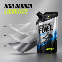 Pochette à bec verseur personnalisée pour liquides, haute barrière, avec bouchon, pour emballage de gel liquide, idéale pour les marques de nutrition sportive et d'hydratation