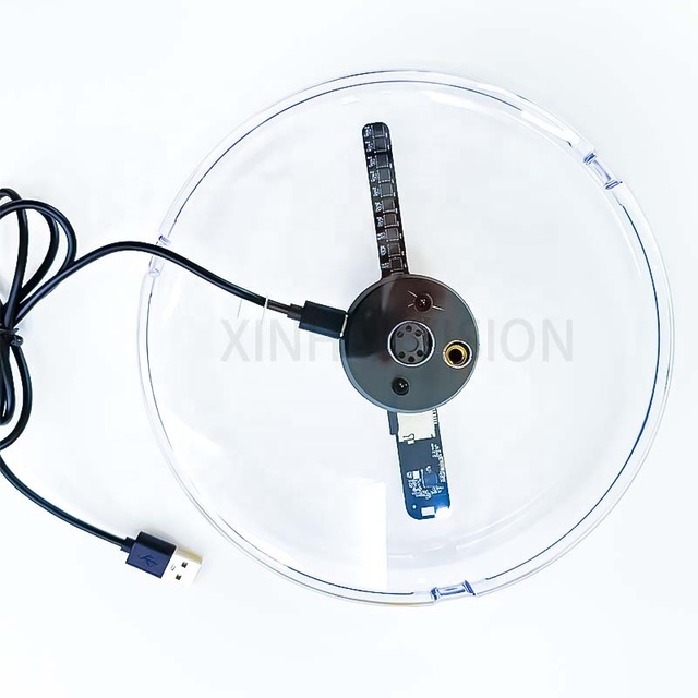 New Mini Fashion Funny Led 3d Holographic Display Fan 11cm Desktop Advertising Machine USB Hologram Equipment With Audio System